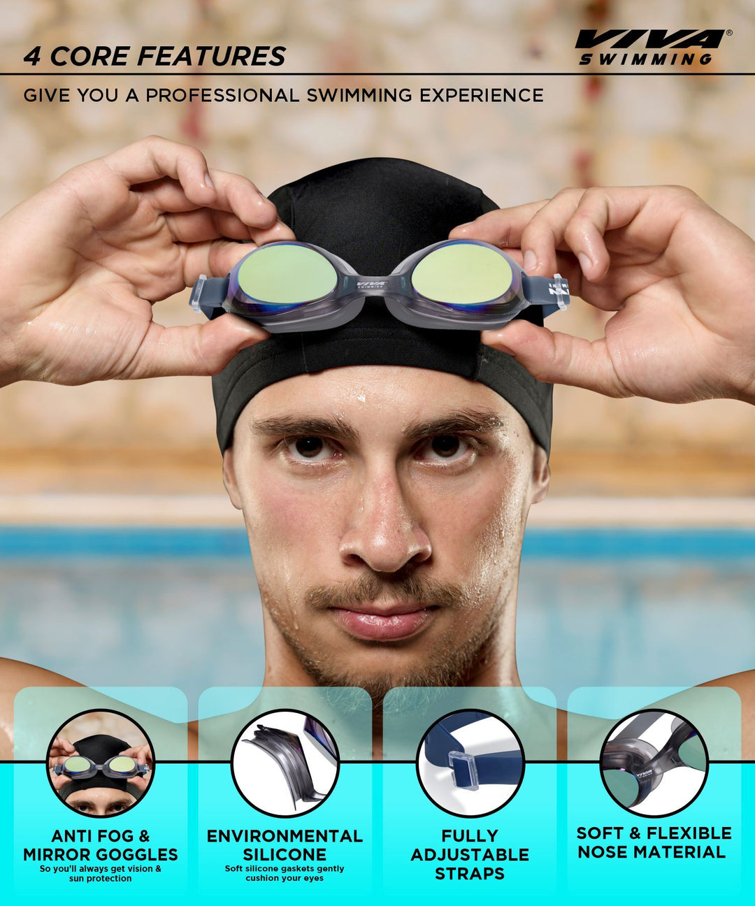 Swimming Goggles premium (Black)