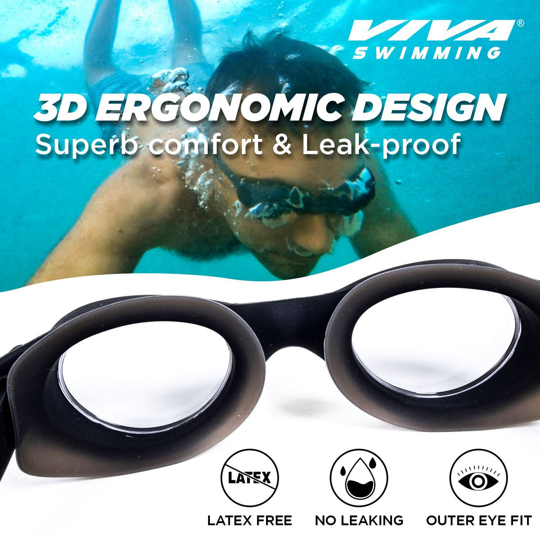 Anti-Fog Swimming Goggles with Protection Case (Black.)