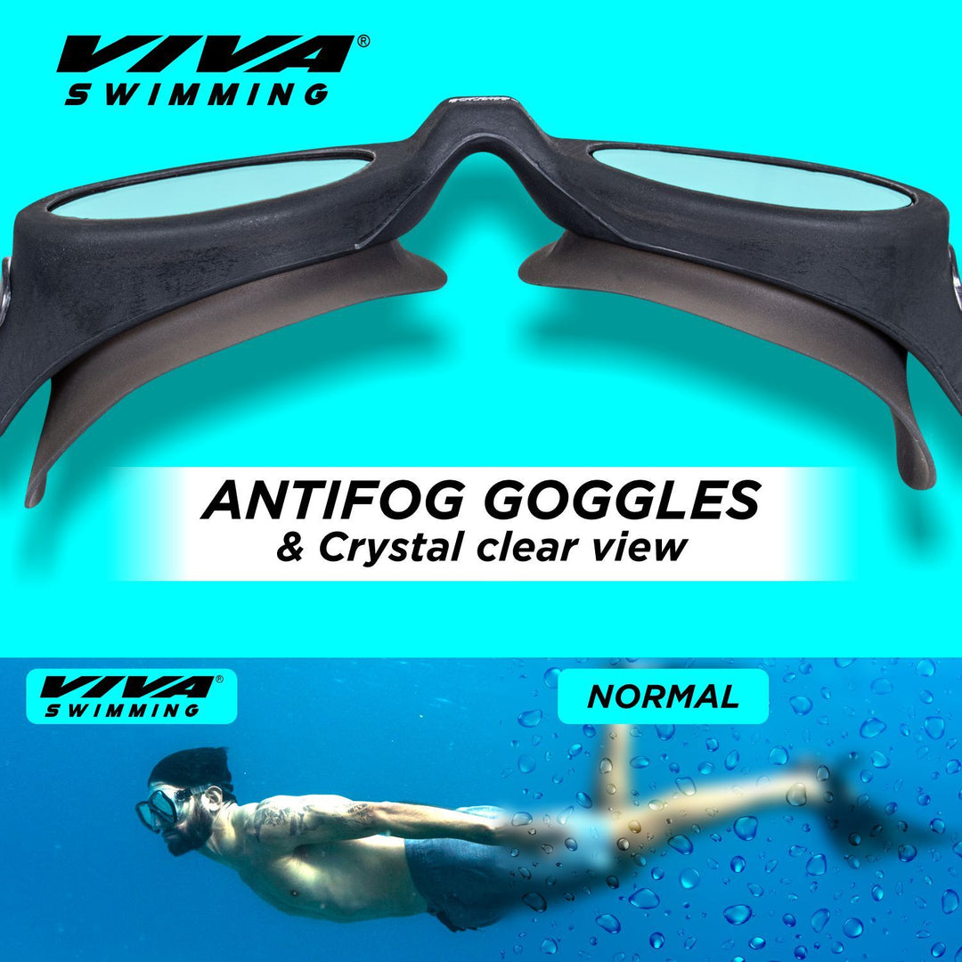 Anti-Fog Swimming Goggles with Protection Case (Black.)