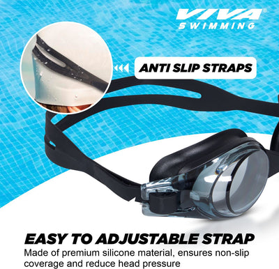 Anti-Fog Swimming Goggles with Protection Case (Black)