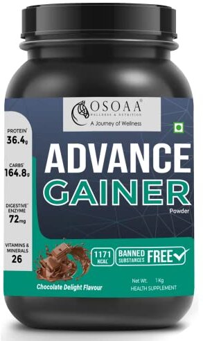 Advance Mass Gainer for Healthy Body Gains| Boosts Metabolism | Chocolate Delight 1KG