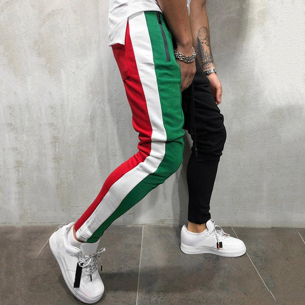 Men Embellished Red Green Black Track Pants Pack of 1 KriyaFit