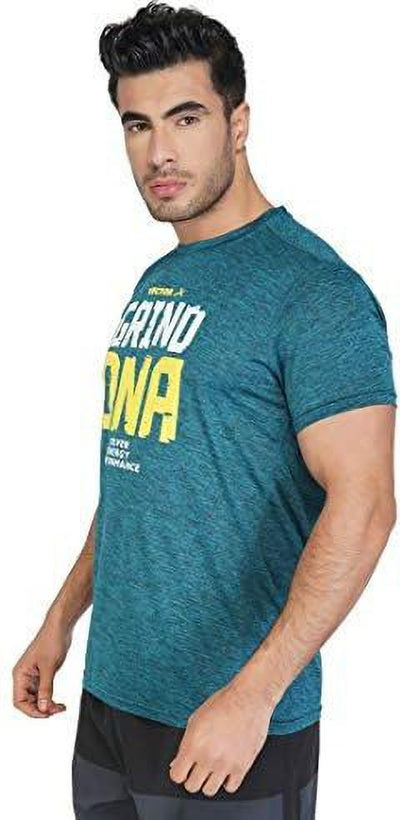 Printed Men Round Neck Green T-Shirt