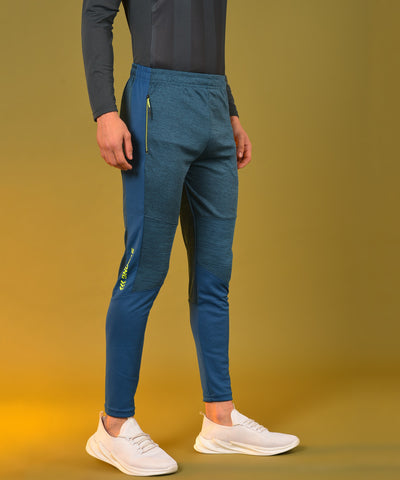 Self Design Men Blue Track Pants  (Teal)