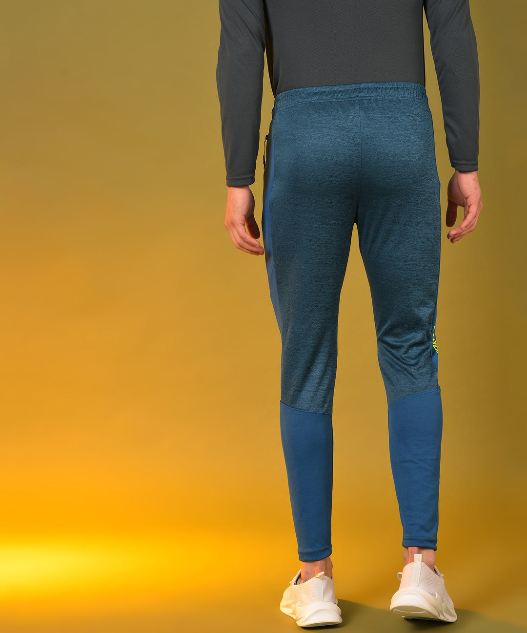 Self Design Men Blue Track Pants  (Teal)