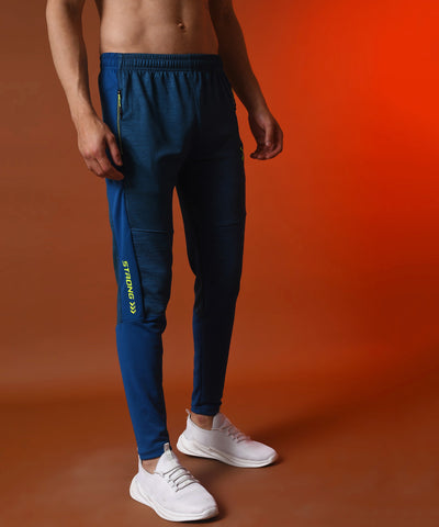 Solid Men Blue Track Pants  (Teal)