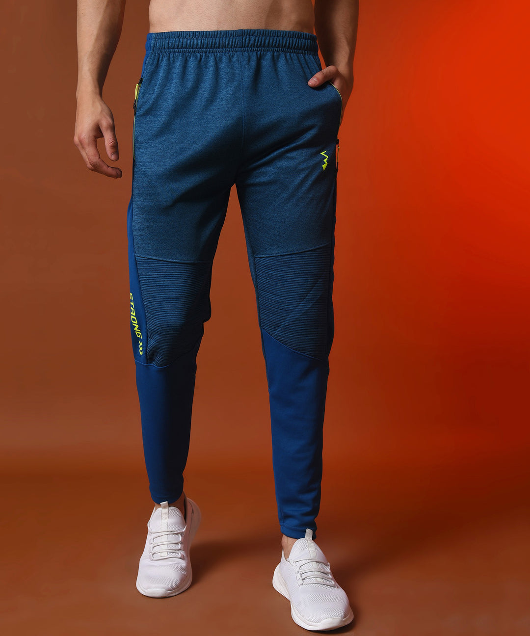 Solid Men Blue Track Pants  (Teal)