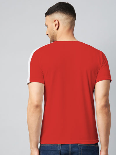 Color Block V Neck T-shirt (Red White) (Pack of 2)