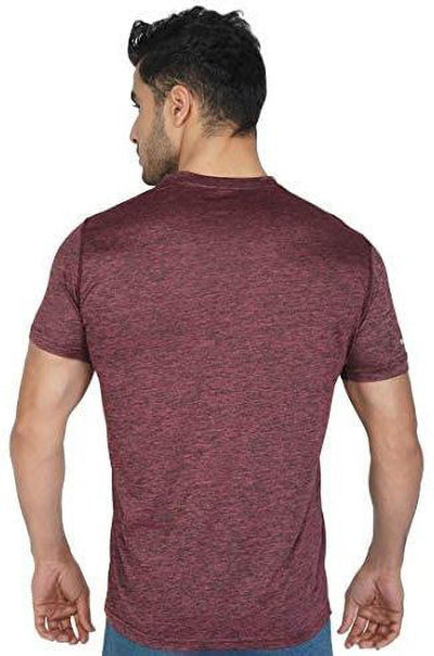 Printed Men Round Neck Maroon T-Shirt