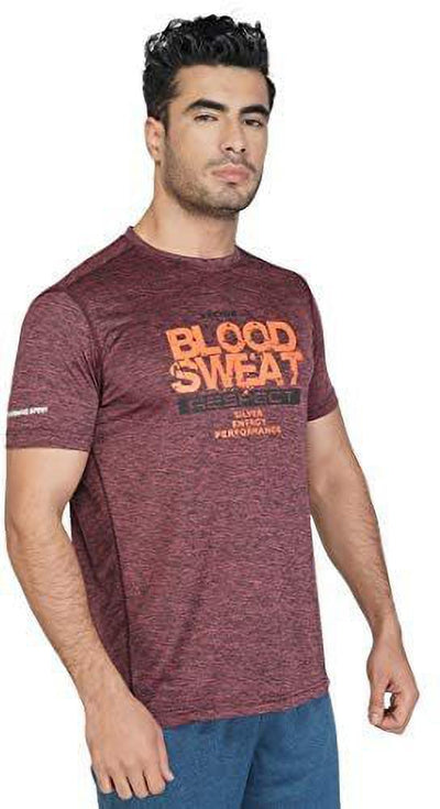 Printed Men Round Neck Maroon T-Shirt