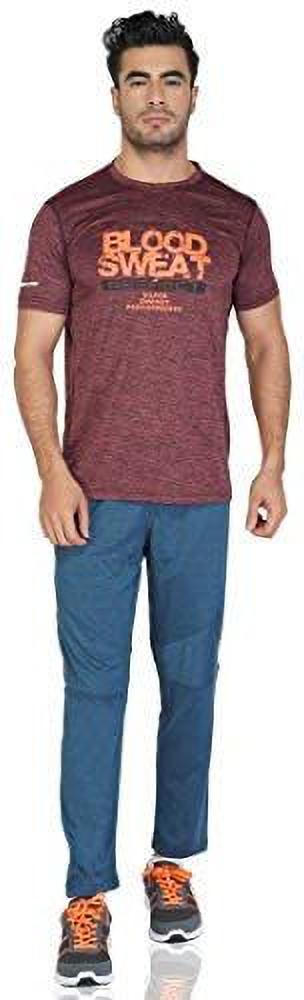 Printed Men Round Neck Maroon T-Shirt