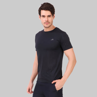 Solid Men Round Neck T-Shirt (Black |Dark Blue |Light Blue)