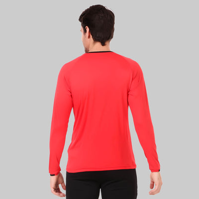 Solid Men Round Neck T-Shirt (Red-Grey-Black)