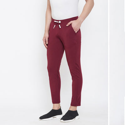 Men Solid Maroon Hiking Track Pants (Pack of 1)